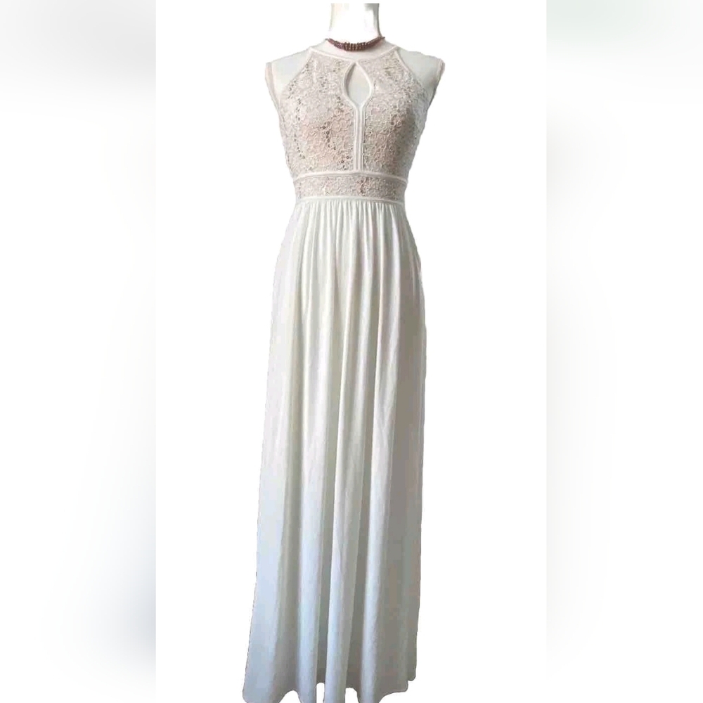 Morgan and CoLace Keyhole Tie Back Halter Dress #391
